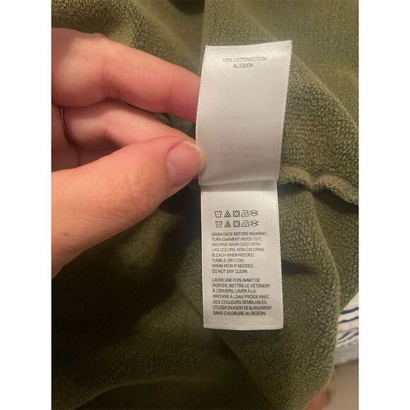 Lucky Brand Long Sleeve Utility Shirt Size S Button-Up Army Green French Terry - Picture 4 of 4